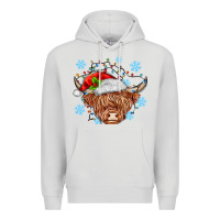 Dove Grey christmas cow Premium Hoodie - MaliasSmallBusiness
