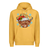 Mustard christmas cow Premium Hoodie - MaliasSmallBusiness
