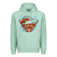 Seafoam christmas cow Premium Hoodie - MaliasSmallBusiness