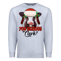 Heather Grey you serious clark baby cow Premium Sweatshirt - Jasminsmagicworld
