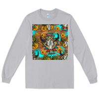 Moon Dust aztec bull skull seamless pattern Long Sleeve Tee - HRA Design Shop