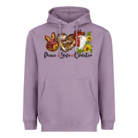 Lavender Peace Love Rooster With Sunflower Heavyweight Hoodie - LillyAllenDesigns