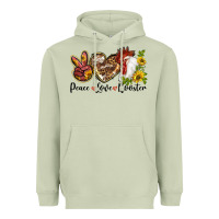 Matcha Peace Love Rooster With Sunflower Heavyweight Hoodie - LillyAllenDesigns