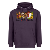 Plum Peace Love Rooster With Sunflower Heavyweight Hoodie - LillyAllenDesigns