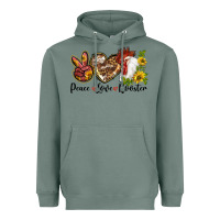 Sage Peace Love Rooster With Sunflower Heavyweight Hoodie - LillyAllenDesigns