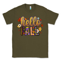 Army Green hello fall Classic Tee - CowhideDigitalArt