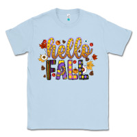 Dusty Blue hello fall Classic Tee - CowhideDigitalArt
