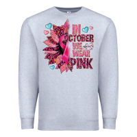 Heather Grey In october we wear pink Premium Sweatshirt - NancyCooperArtShop