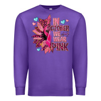 Purple In october we wear pink Premium Sweatshirt - NancyCooperArtShop
