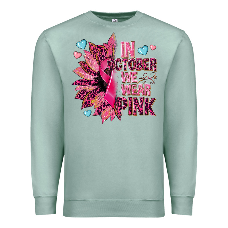 In October We Wear Pink Premium Sweatshirt by NancyCooperArtShop | Teevron