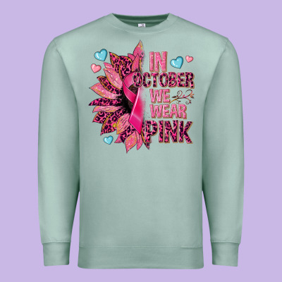 In October We Wear Pink Premium Sweatshirt Designed By Nancycooperartshop