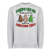 Heather Grey farm fresh christmas trees Heavyweight Sweatshirt - MaliasSmallBusiness