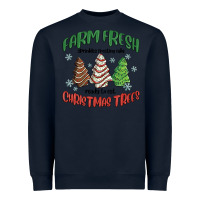 Navy farm fresh christmas trees Heavyweight Sweatshirt - MaliasSmallBusiness