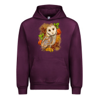 Mauve Wine Fall Owl Urban Hoodie - LillyAllenDesigns
