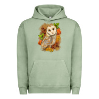 Pigment Oil Green Fall Owl Urban Hoodie - LillyAllenDesigns