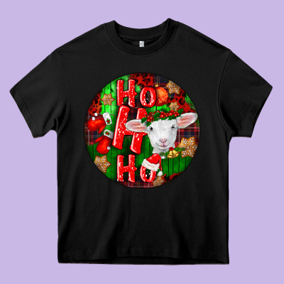 Ho Ho Ho Merino Wool Baby Sheep Heavy Core Tee Designed By Lillyallendesigns
