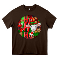 Chocolate Brown ho ho ho merino wool baby sheep Heavy Core Tee - LillyAllenDesigns