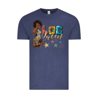 Vintage Denim afro woman loc queen Vintage Tee - texasbilliewilder