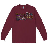 Burgundy halloween Long Sleeve Tee - CowhideDigitalArt