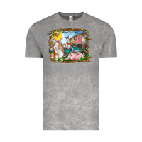 Cloud Rock Easter Farm Bunny And Pig Vintage Tee - RanaPortraitStore