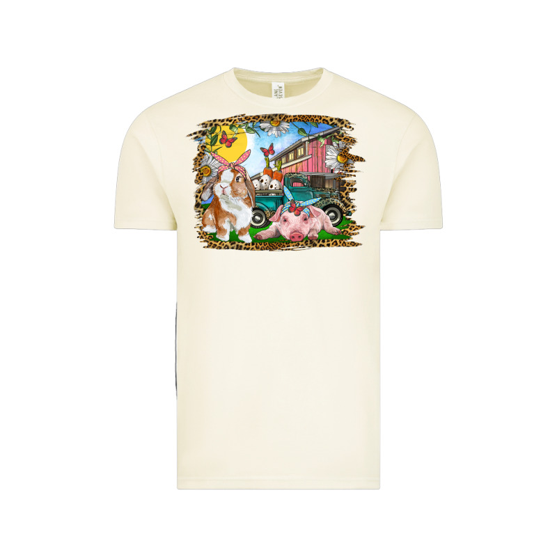 Easter Farm Bunny And Pig Vintage Tee by RanaPortraitStore | Teevron
