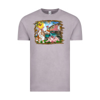 Vintage Zinc Easter Farm Bunny And Pig Vintage Tee - RanaPortraitStore
