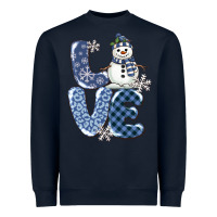 Navy love snowman Heavyweight Sweatshirt - MaliasSmallBusiness