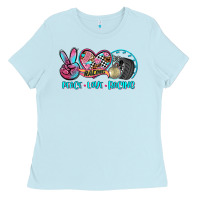 Baby Blue peace love racing Ladies Tee - AdoDesignShop
