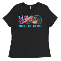 Black peace love racing Ladies Tee - AdoDesignShop