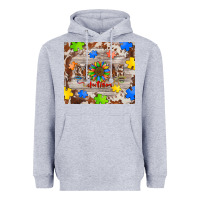 Heather Grey autism mom Heavyweight Hoodie - BarkalooDesign