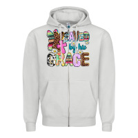 Dove Grey saved by his grace Zipper Hoodie - AdoDesignShop