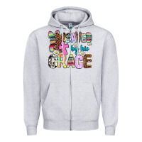 Heather Grey saved by his grace Zipper Hoodie - AdoDesignShop