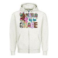 Oatmeal Heather saved by his grace Zipper Hoodie - AdoDesignShop