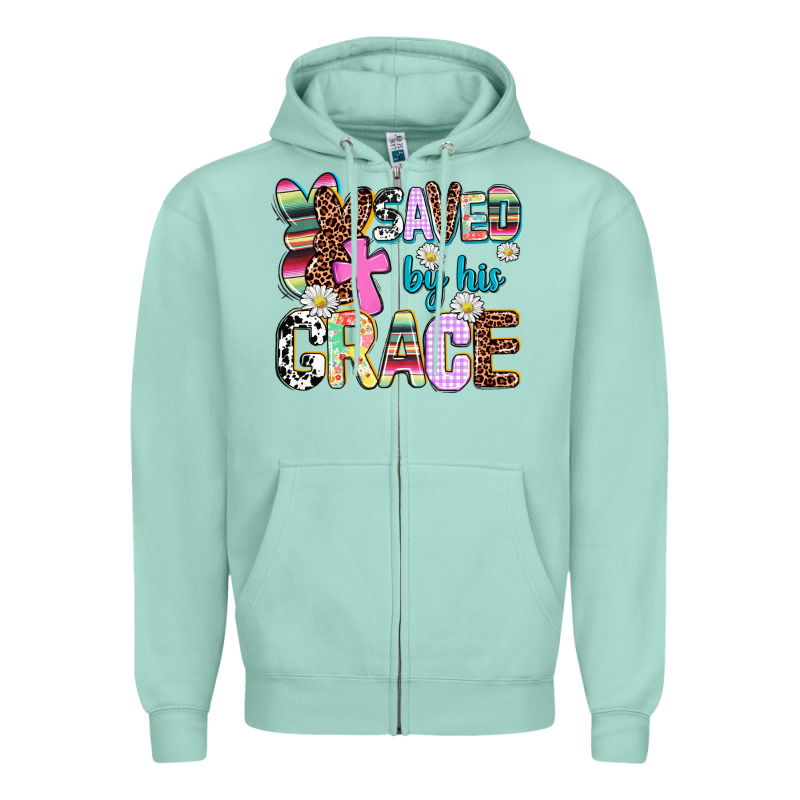 Saved By His Grace Zipper Hoodie by AdoDesignShop | Teevron