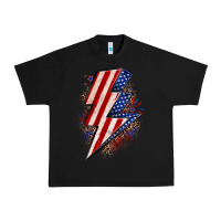 Black leopard american flag lightning bolt Urban Heavy Tee - Zillion Design Studio