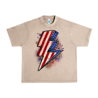 French Oak leopard american flag lightning bolt Urban Heavy Tee - Zillion Design Studio