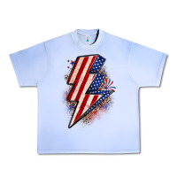 Grape Ice leopard american flag lightning bolt Urban Heavy Tee - Zillion Design Studio