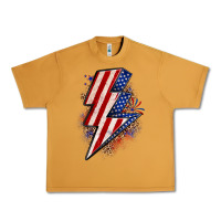 Peanut Butter leopard american flag lightning bolt Urban Heavy Tee - Zillion Design Studio