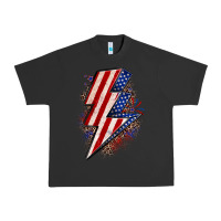 Pigment Black leopard american flag lightning bolt Urban Heavy Tee - Zillion Design Studio