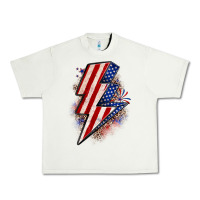 Pistachio leopard american flag lightning bolt Urban Heavy Tee - Zillion Design Studio