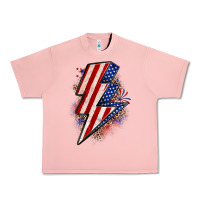 Salmon leopard american flag lightning bolt Urban Heavy Tee - Zillion Design Studio