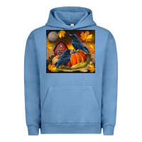 Pigment Pebble Blue Fall Crow Urban Hoodie - LillyAllenDesigns