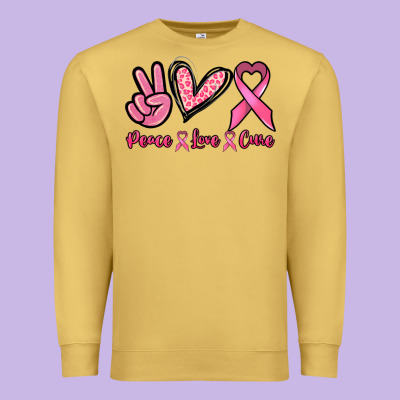Peace Love Cure Premium Sweatshirt Designed By Nancycooperartshop