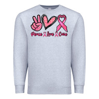 Heather Grey Peace love cure Premium Sweatshirt - NancyCooperArtShop