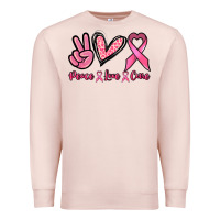 Pale Pink Peace love cure Premium Sweatshirt - NancyCooperArtShop
