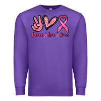 Purple Peace love cure Premium Sweatshirt - NancyCooperArtShop