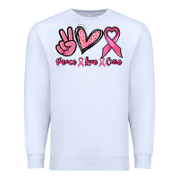 White Peace love cure Premium Sweatshirt - NancyCooperArtShop