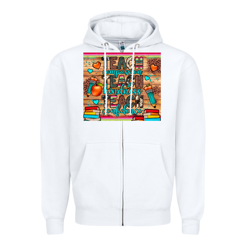Teach Compassion Kindness Confidence Zipper Hoodie by JahusDesignShop | Teevron