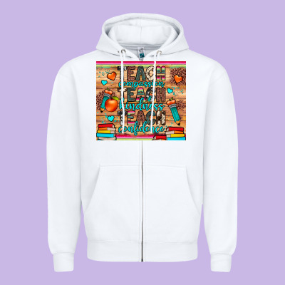 Teach Compassion Kindness Confidence Zipper Hoodie Designed By Jahusdesignshop