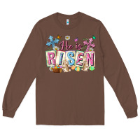 Chestnut he is risen easter with flowers Long Sleeve Tee - Neo Western